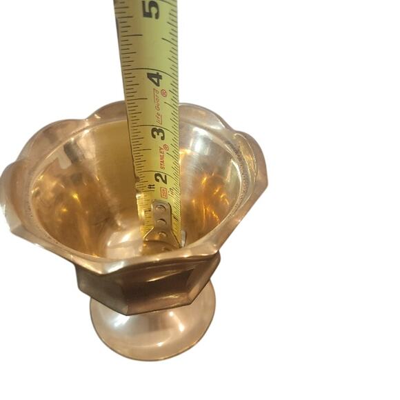 VTG Antique Phelps Dodge Trinket Dish Container w/ Lid Brass Weighted Storage - Picture 7 of 8